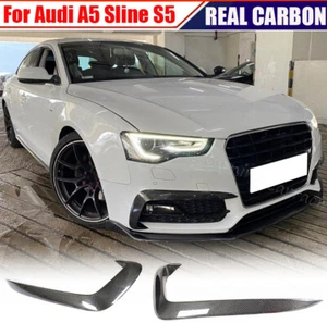 Se adapta a la luz delantera parachoques patos divisores de carbono real para Audi A5 Sline S5 12-16 - Imagen 1 de 14