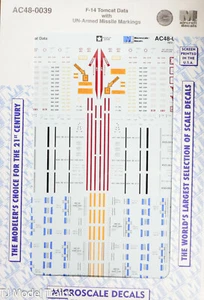 Calcomanía a microescala #AC48-0039 F-14 Tomcat Data con marcas de misiles sin armas (calcomanía) - Imagen 1 de 1