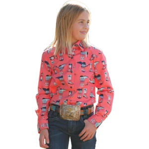 Cruel Girls Long Sleeve Print Coral Shirt CTW3370023 - Picture 1 of 7