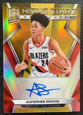 #/10 Anfernee Simons 2018-19 Panini Spectra Rising Stars Gold Signatures Auto RC - Image 1 of 2