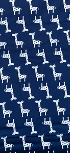 0.5 Meter Navy  with Giraffe design 100%Cotton fabric 44" Wide - Picture 1 of 2