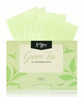 Blotting Paper Oil Control 100 Sheets Face Absorbing Wipe Oily Skin Green Tea - Image 1 of 4