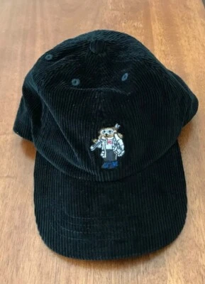 NUEVO CON ETIQUETAS Polo Ralph Lauren Niño Pequeño Talla 2/2T Negro Pana Gorra Sombrero con Oso de Esquí   Foto 1 de 3