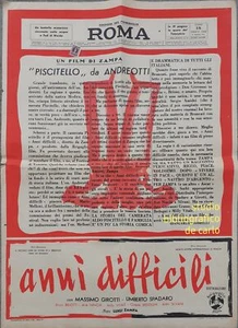 Poster film " anni difficili" premiato ala IX mostra internazionale di - Picture 1 of 1