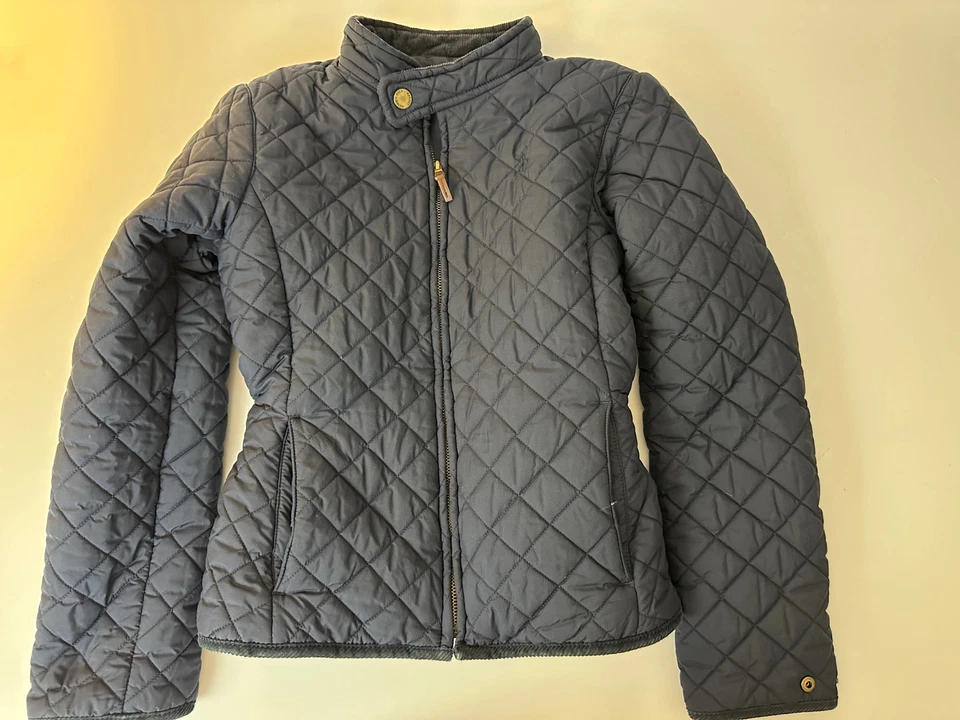 POLO RALPH LAUREN navy blue diamond quilted full zip jacket Girl's L 12 - 14 - Image 1 of 4
