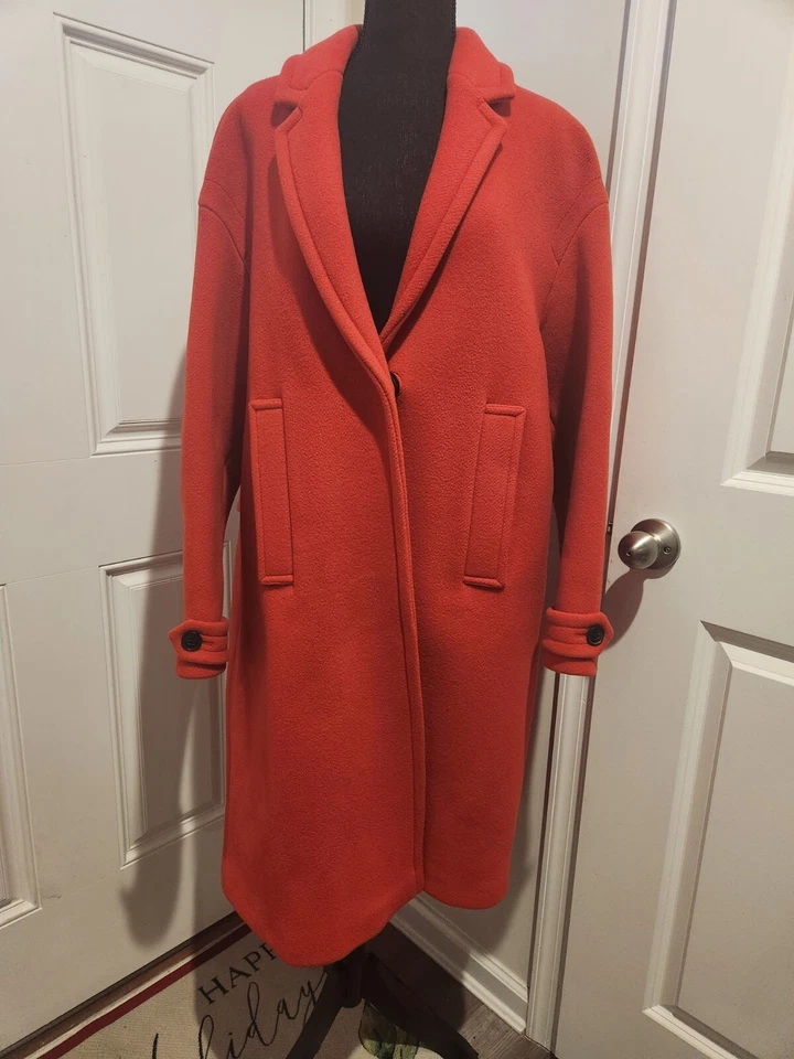 Casaco de lã vermelho Burberry ervilha tamanho 14. Usado uma vez! MSRP US$ 895 - Imagem 1 de 4
