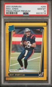 2021 Panini Donruss Press Proof Premium Mac Jones Rc #255 PSA 10