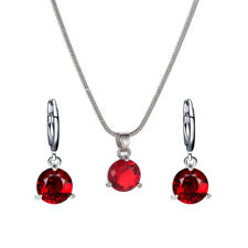 925 Silver Cubic Zirconia Drop Earrings Necklace Women Wedding Jewelry Set Gifts