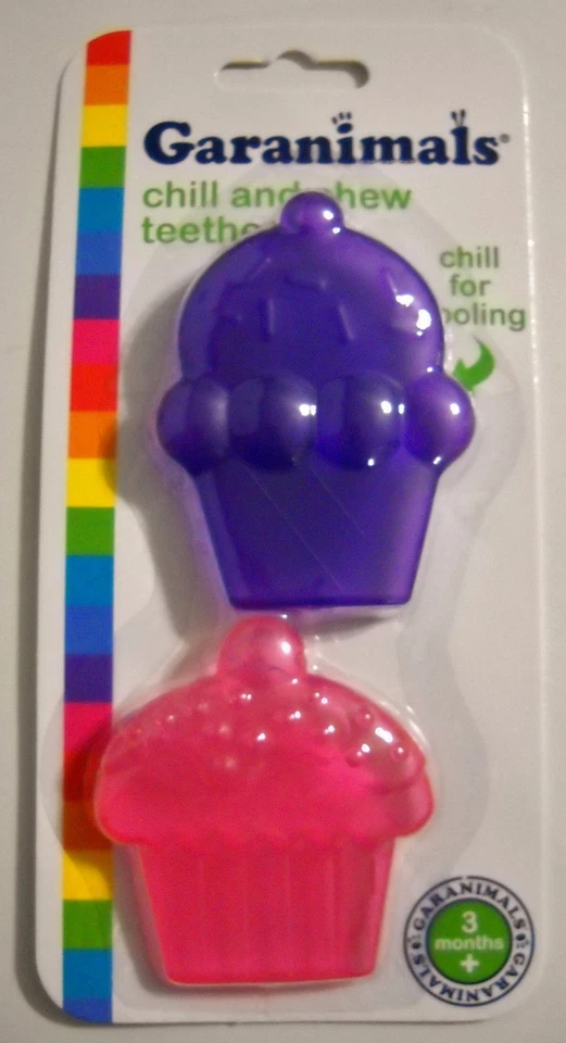 GARANIMALS CHILL AND CHEW CUPCAKE SHAPED TEETHER'S NEW IN PACKAGE 3 MONTHS + - Image 1 of 3
