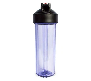 Standard 2.5x10" Clear Filter Housing 3/4" NPT with Pressure Release - Picture 1 of 5