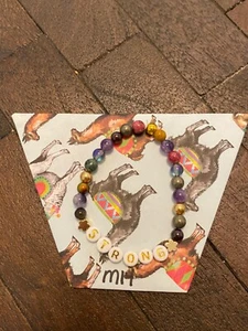 BRAND NEW HAND CRAFTED BEADED STRETCH BRACELET #M14 GEMSTONE JEWELRY STRONG - Imagen 1 de 1