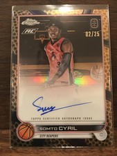 2022-23 TOPPS Chrome Overtime Elite Somto Cyril Refractor Auto  /25 SSP 1st Card