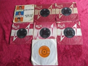 ELVIS PRESLEY ~ 6 x UK RCA 45's + 1 x ITALIAN PICTURE SLEEVE - BUNDLE JOB LOT - Picture 1 of 15