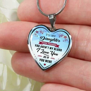Regalo a mi hija de padrastra papá - Collar corazón único para hijastra - Imagen 1 de 9