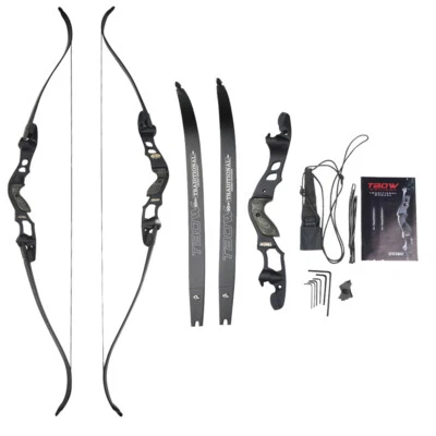 AMEYXGS 62 Zoll Recurvebogen ILF Takedown 30-60lbs 19 Zoll Bogengriff Bogenschießen Jagd