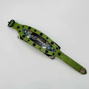 Don Ed Hardy King Tiger Green Handmade Genuine Leather Bracelet - Picture 1 of 13