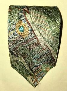 Liberty Of London Men's Tie  Conversational Abstract Teal Hues Imported Silk... - Picture 1 of 3