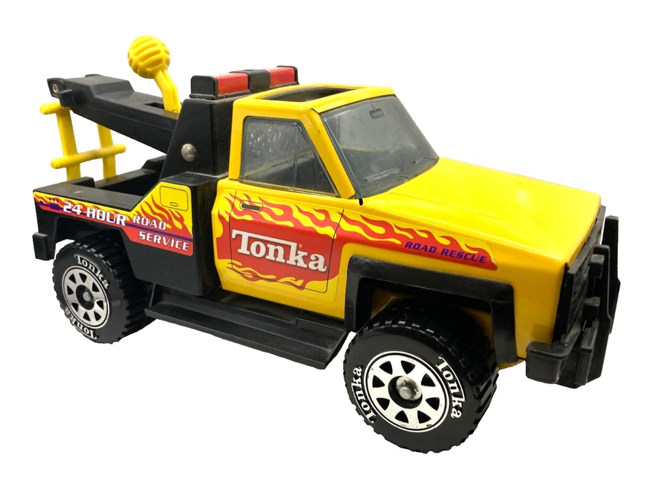 Camión de remolque Tonka 1999 vintage 4x4 rescate en carretera acero/plástico 25 cms Foto 1 de 4