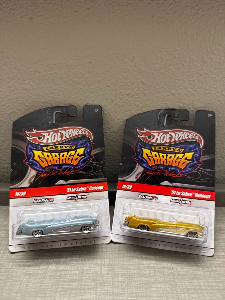 Hot Wheels Lote 2x Larry's Garage '51 Le Sabre Concept Azul y Dorado Real Riders J52 Foto 1 de 1