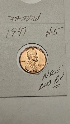 wheat penny 1949 GREAT RED BU 1949-P LOT #5 LINCOLN CENT  NICE UNC RED LUSTER - Image 1 of 3