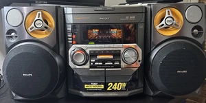 *Tested Works* Philips Hi-Fi FW-C399/37 120V-60Hz 175W 3-CD Dual Cassette Stereo - Picture 1 of 22