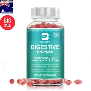 120pcs Digestive Enzymes ProbioticsPrebiotics  Relieve Constipation Bloating - Picture 1 of 9