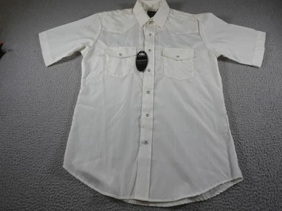 Roper Western Shirt Mens Medium White Pearl Snap Short Sleeve Cowboy Rodeo Ranch - Image 1 of 4