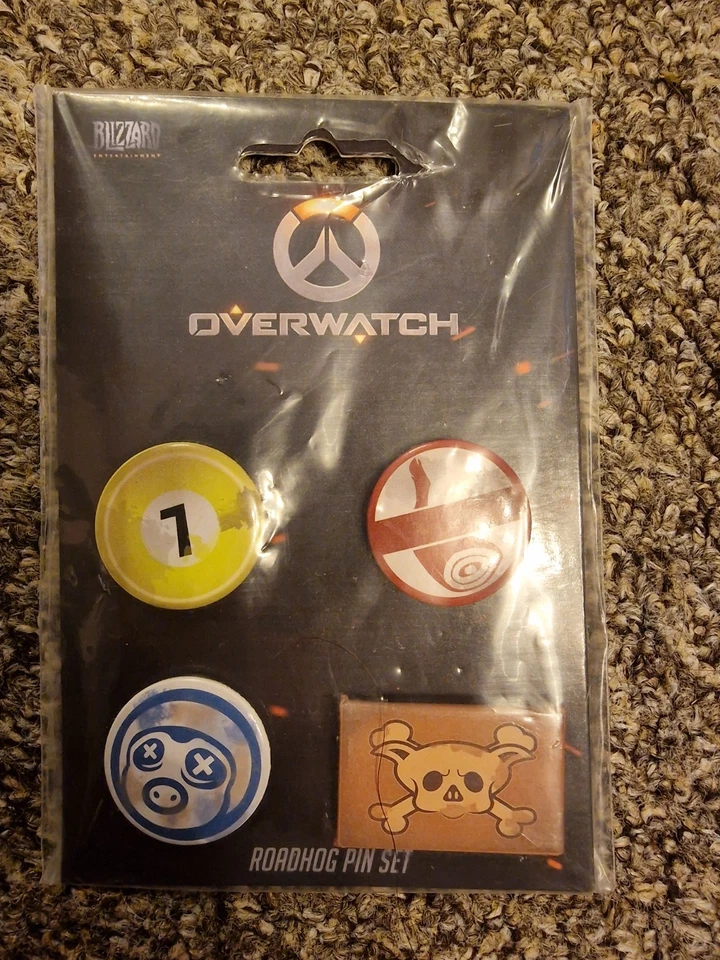Overwatch Roadhog Pin Set Badge Set Multicolour 4 Gaming Metal Pins - NEW Gaya - Image 1 of 4