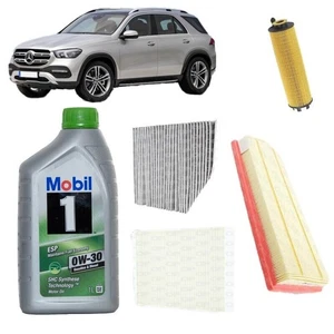 Kit tagliando 4 filtri + 9L olio Mobil 0W30 per GLE V167 2999cc benzina,EQ-Boost - Foto 1 di 6