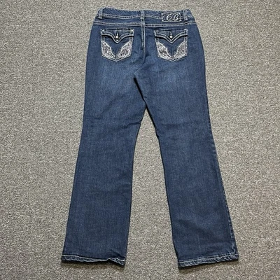 Y2K Code Bleu Blue Modern Rise Bootcut Jeans Size 14R Embroidered  - Image 1 of 4
