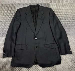 Ravazzolo Hand Tailored in Italy Black Plaid Wool Silk Blazer 50R = UK/US 40R - Picture 1 of 17