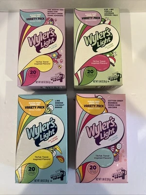 Wyler's Light Singles to Go Drink Mix Nuevos paquetes de variedad Watertok. 4 cajas de 20 Foto 1 de 4