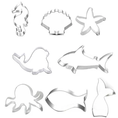  1 set 8 pezzi stampi per biscotti in acciaio inossidabile stampi per taglio di - Immagine 1 di 4