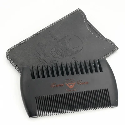 Black Wooden Beard Comb with Case for Men, Men'S Wood Pocket Comb for Beards & M - Image 1 of 4