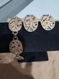 Vintage 1959 ~ Sarah Coventry ~ MCM ~ Sultana Armband Ohrringe Set ~ geometrisch signiert EUC! - Bild 1 von 9