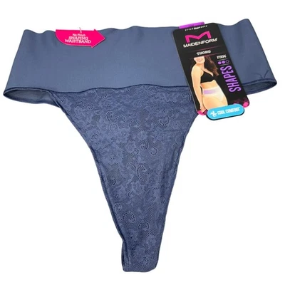 Tanga modelador Maidenform para mujer talla 2XL control firme encaje azul marino nuevo Foto 1 de 4