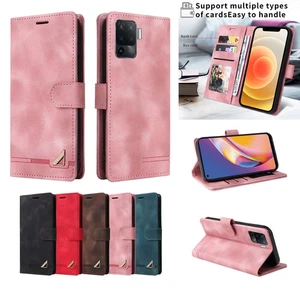 Etui portefeuille en cuir antichoc fente pour carte pour Oppo A96 A36 A77 A57 A93 A95 - Photo 1/17