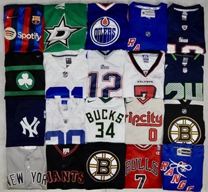 Youth NFL NBA MLB NHL Jersey Lot (20) Nike Adidas Jordan Mixed Sizes Soccer - Picture 1 of 24