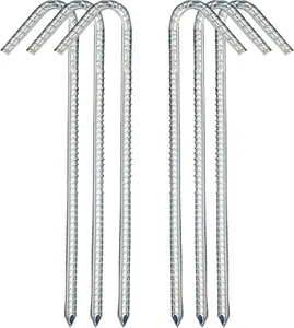 Ground Stakes Heavy Duty Tent Anchors Garden Staples Metal Ground Rebar Pegs Lan - Picture 1 of 9