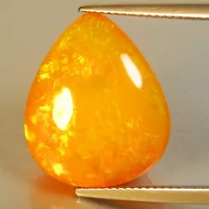 12,48 Karat natürlicher erdabgebaut orange Farbe spielen Opal äthiopische Birne Cabochon VoD - Bild 1 von 5