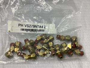 (16) Parker VS279NTA-4-2 BRASS 45 Degree Brass Fittings 1/4" TUBE X 1/8" MNPT - Picture 1 of 3