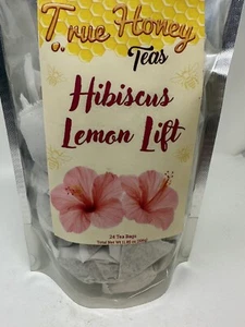 True Honey Teas - Hibiscus Lemon Lift: Decaf 24 Tea Bags - Organic