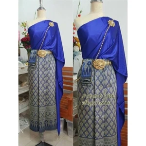 Famous Traditional Thai Costume Wedding Dress Sarong Wrap & Decorative Jewelry - Picture 1 of 15