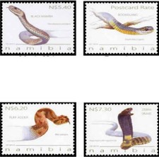 Timbres Reptiles Serpents Namibie 1323/6 ** année 2014 (37507T)