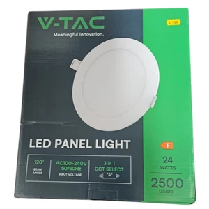 V-TAC 24W LED Round Ceiling Panel Light V-61124 Recessed Non-Dimmable Downlight - Picture 1 of 16
