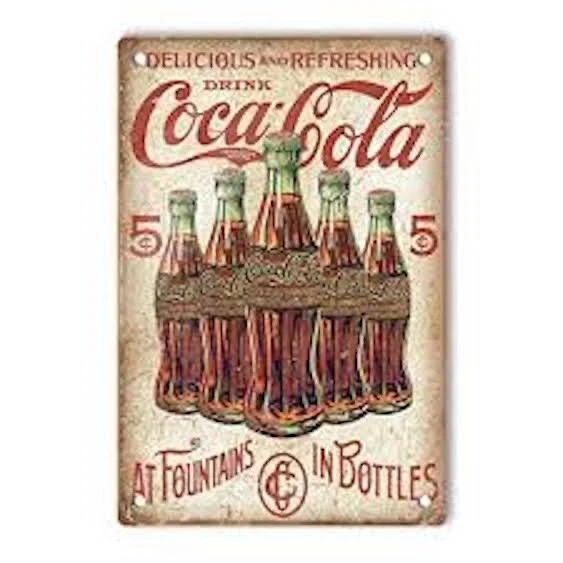 COKE COCA COLA TIN SIGN DRUG STORE FOUNTAIN TASTY FREEZE THE SPOT BOTTLE DAIRY  - Image 1 of 1