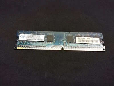 512MB Nanya NT512T64U88B0BY-3C 1Rx8 PC2-5300U-555 667MHz DDR2 memory RAM  - Image 1 of 2