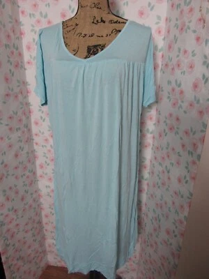 EKOUAER, CAMISÓN MUJER AQUA ALGODÓN BL MANGA CORTA CUELLO EN V, TALLA L Foto 1 de 4