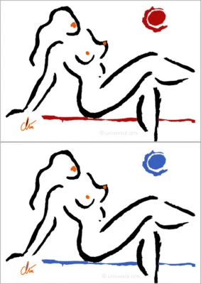 JACQUELINE DITT - Hot Girl Blood & Blue Moon Orig.Druck Grafik sign.Akt Pin Up - Bild 1 von 4