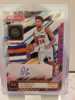 2023-24 Recon Quentin Grimes Seasoned Pro Patch Auto Purple Parallel SSP #10/25 - Image 1 of 3
